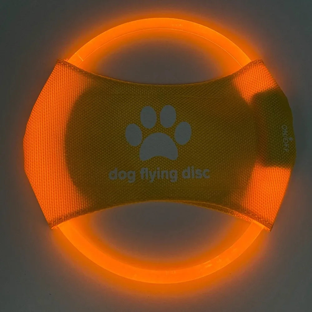 LED luminous Dog Flying Discs Glowing Interactive Dog Trainning Toy Self Happy 3 Modes Light Pet Luminous Flying Discs