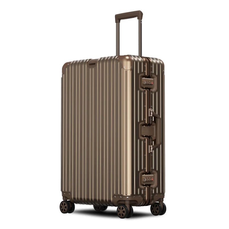 All Aluminum luggage 20/22/24/26/29 inch 100% Aluminium Magnesium Alloy Suitcase Password Trolley Case Cabin Travel Suitcases