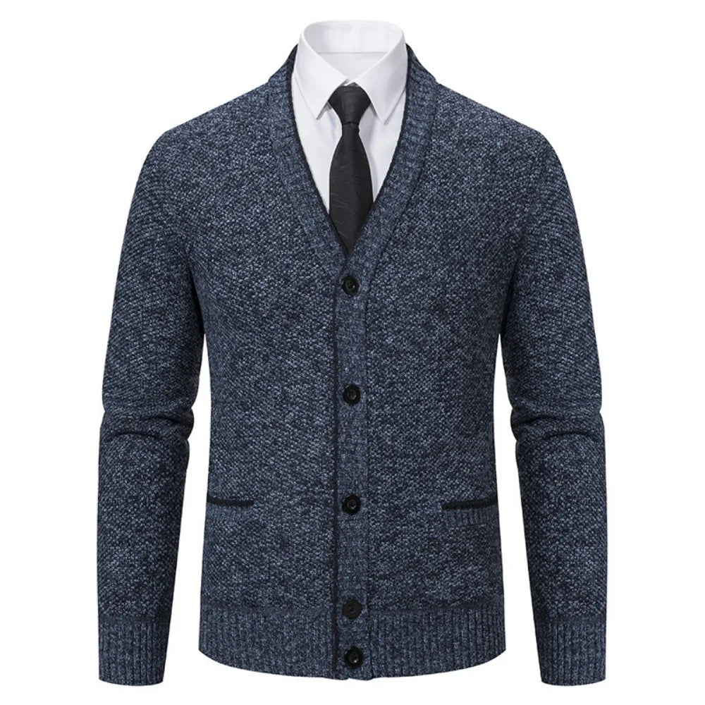 2025 New Autumn Winter Brand Fashion Knitted Sweater Men Cardigan Sweater Black Korean Casual Coats Jacket Mens Clothing