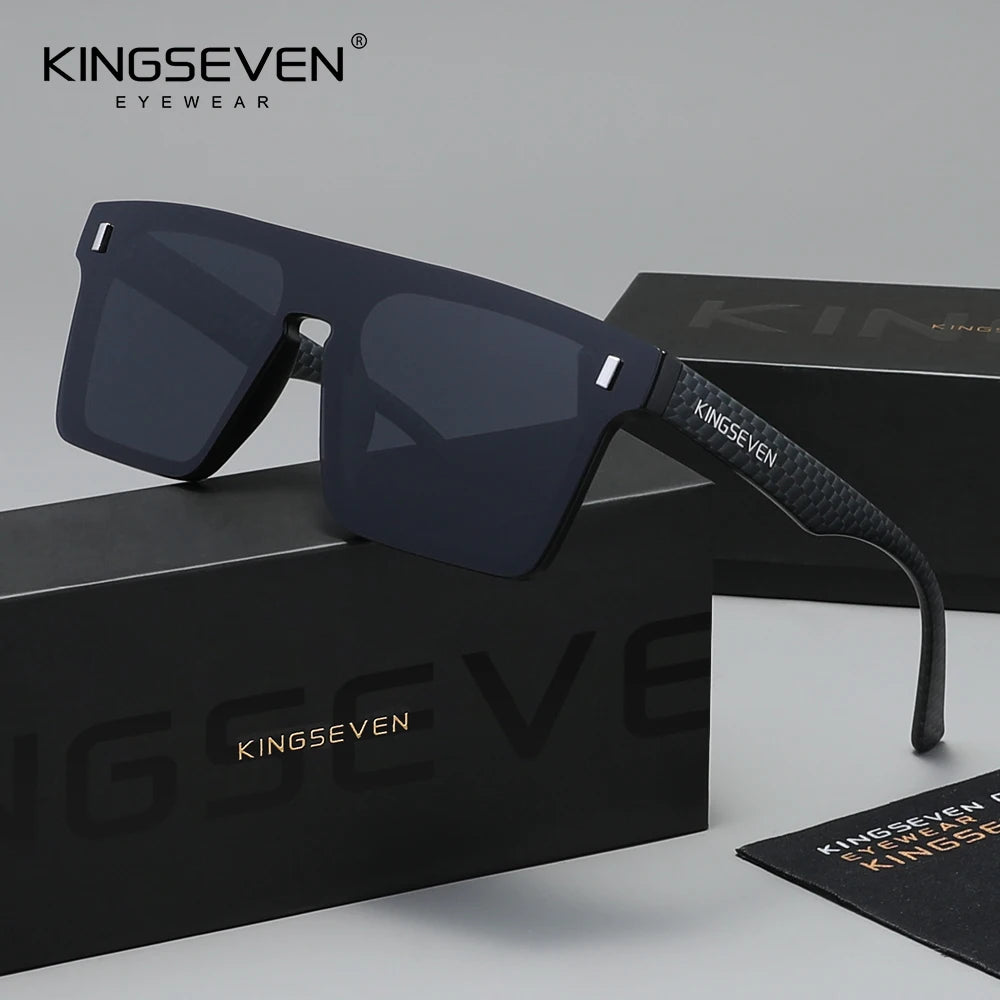 KINGSEVEN Sunglasses Men Women Anti-Glare Polarized UV400 Fashion Glasses Outdoor Diving Rimeless Square Large Eyewear Frames