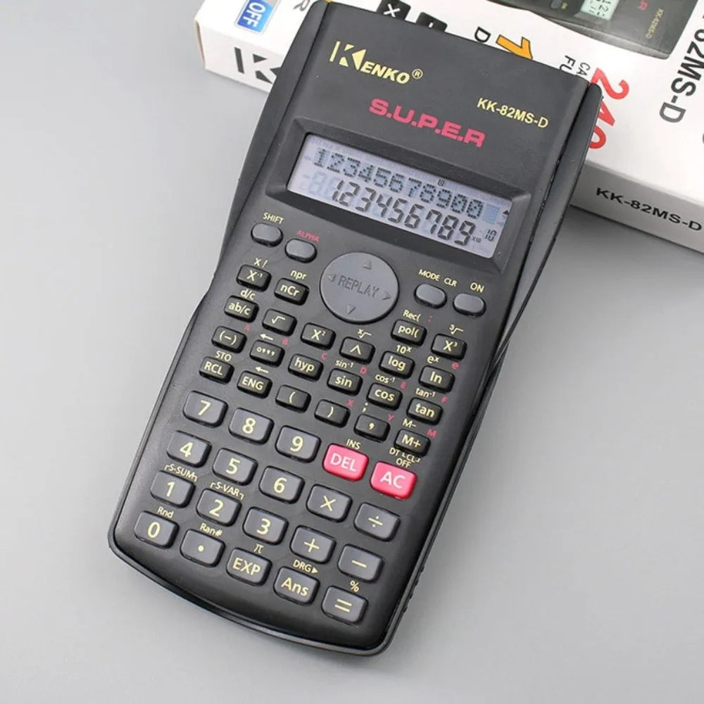 12 Digits Display Scientific Calculator 2-Line Screen Multifunctional 240 Functions Calculator Portable Simple Operation