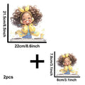 Yellow Guitar Music Girl Heat Transfer Patches For Clothing DIY A-Level Washable T-shirts Iron-on Thermal Stickers