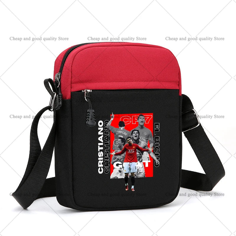 Football Star Ronaldos Shoulder Bag for Women Men Anime Crossbody Bag Boy Girl Canvas Messager Women Men Travel Sport Gift
