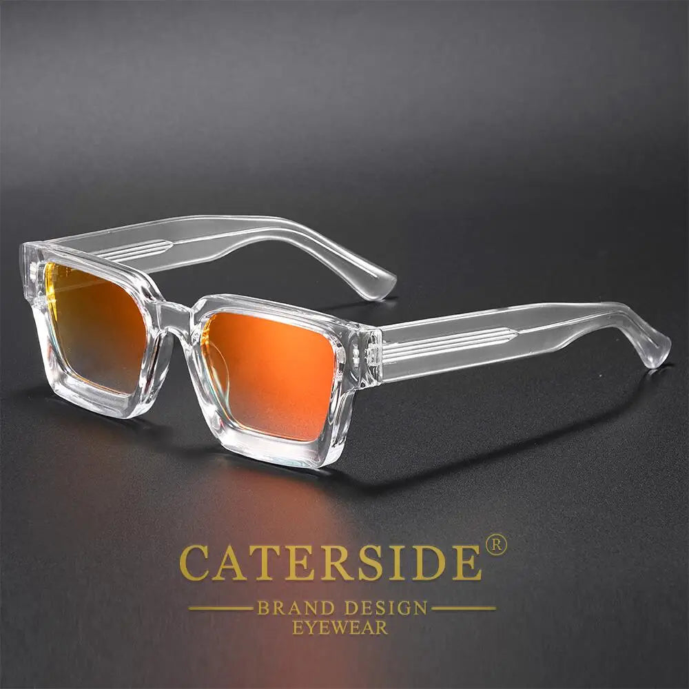 CATERSIDE New Men's Thick Frame Sunglasses Square Frame Gradient Suneyewear Women's Luxury Gift Outdoor Travel Eyewear UV400
