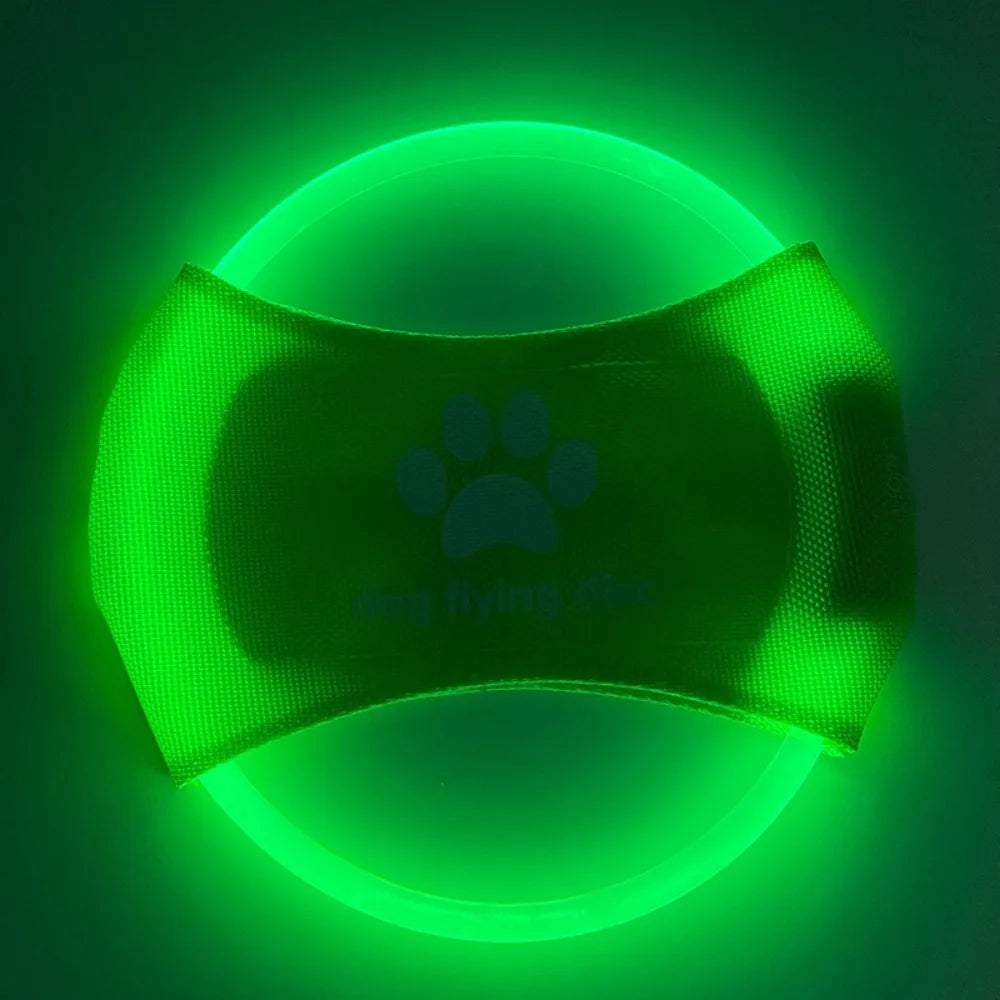 LED luminous Dog Flying Discs Glowing Interactive Dog Trainning Toy Self Happy 3 Modes Light Pet Luminous Flying Discs