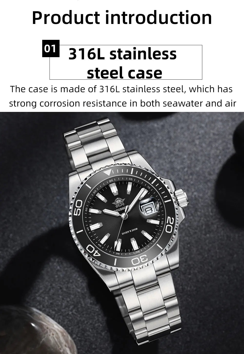 ADDIESDIVE New Diving Watch Men Luminous Cerammic Bezel 316L Stainless Steel 200m Waterproof AR Coated 41mm Quartz Wristwatch