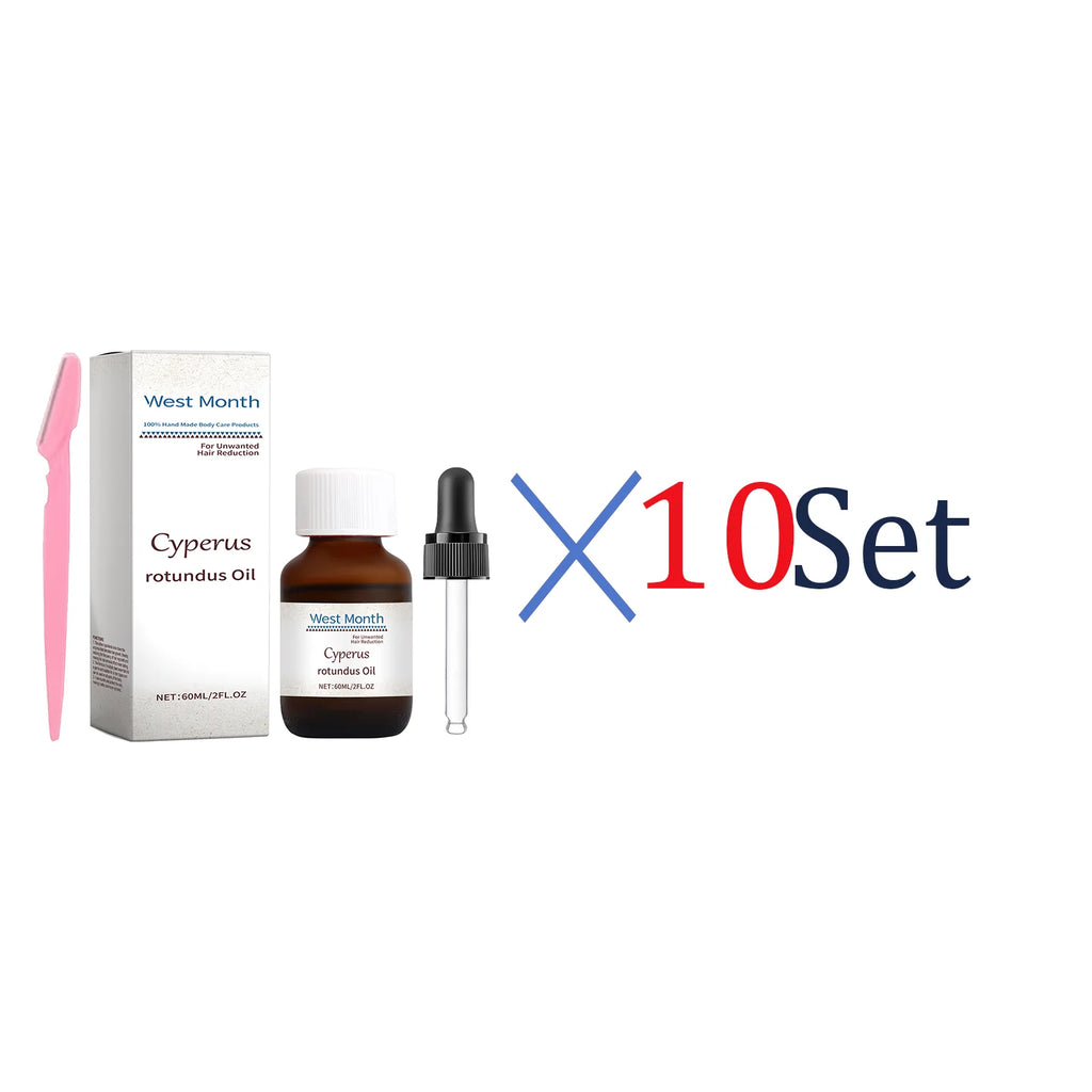Pure Cyperus Rotundus Oil for Hair Removal Reducing Armpit Legs Arms Body Hair Inhibitor Smooth Body Skin Hair Removal Oil 60ml