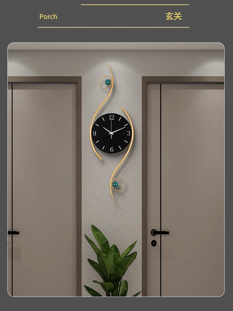 Bedroom Classic Wall Clock Office Chic Black Electronic Gold Wall Clock Modern Art Reloj Cocina Pared Home Decorating Items