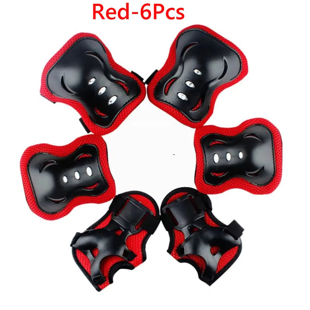 Bicycle Sport Protective Gear Set Adjustable Kids Safety Skating Helmet Pad Set 48-55cm for Skateboard/Bike/Skating/Cycling