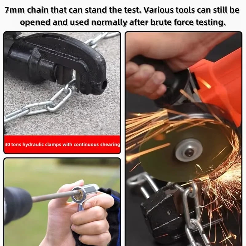 Heavy duty bicycle chain lock portable road mountain bike safety lock bicycle motorcycle scooter lock anti-rust bicycle lock