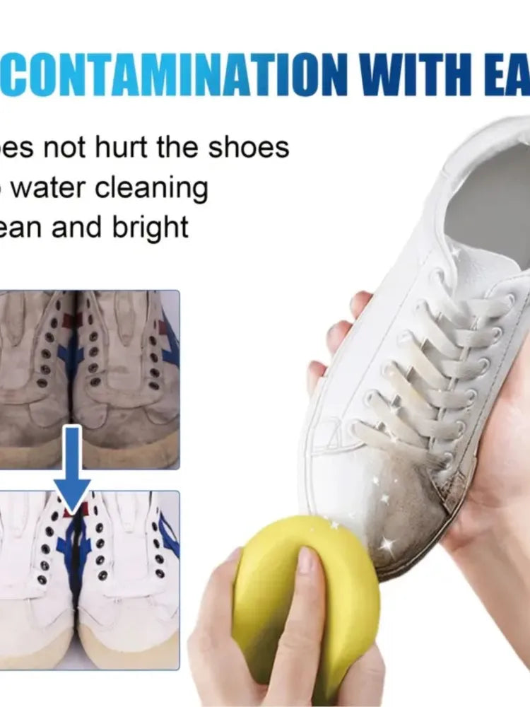 White Shoe Cleaner Paste - Multi-Purpose Whitening & Stain Remover for Faux Leather, Shoes, Bags & Car Interior
