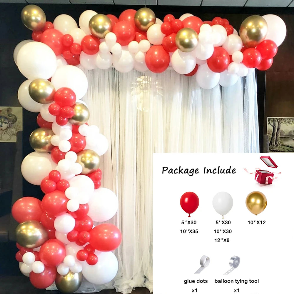 1 Set Red Black Balloons Garland Arch Kit Baby Shower Birthday Decorations Red White Black Silver Balloon Graduation Party Decor