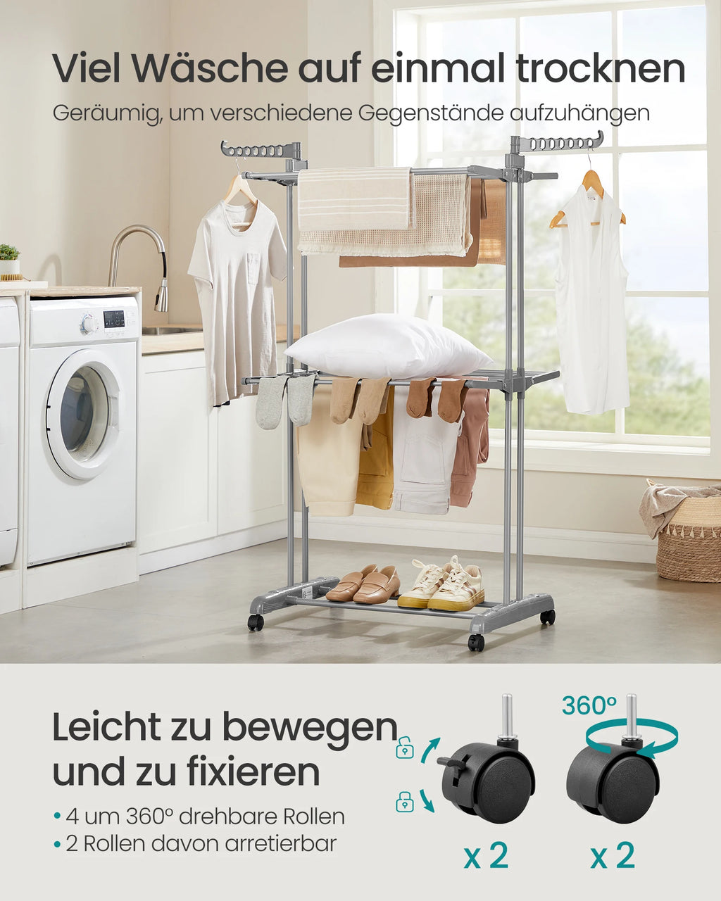 SONGMICS clothes dryer Booth dryer 3 Layers Wing clothes dryer Folding Wing Simple Construction Indoor Outdoor