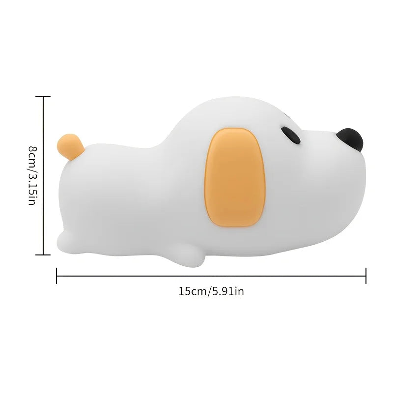 Cartoon Dog Night Light, Reading Lamp, Rechargeable and Timable. Ideal for home decor,birthday/holiday gifts,and sleep with you