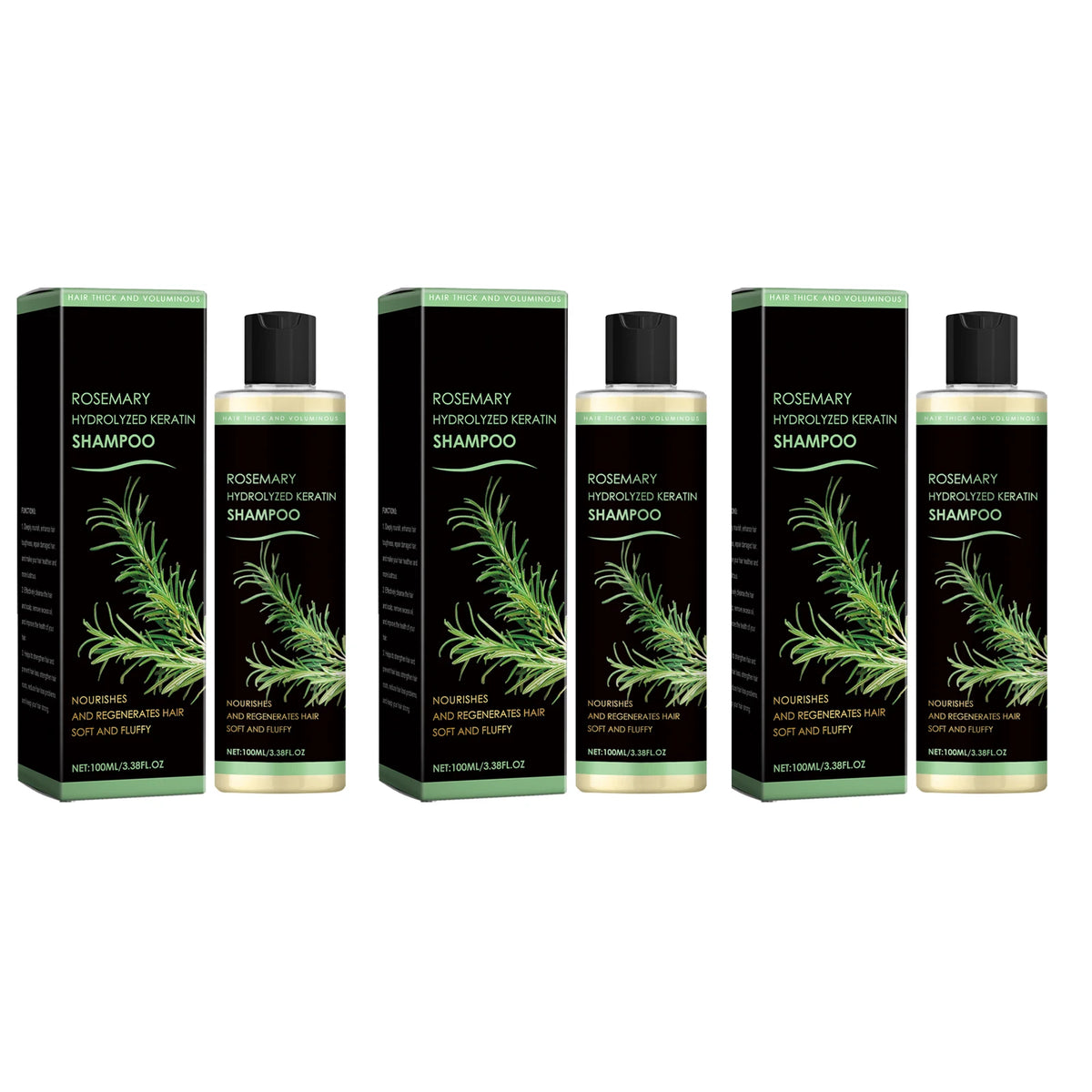 Rosemary Oil Shampoo Hair Growth Prevent Hair Loss Volumizing Hydrolyzed Keratin Nourishing Moisturizing Deep Clean Scalp Care