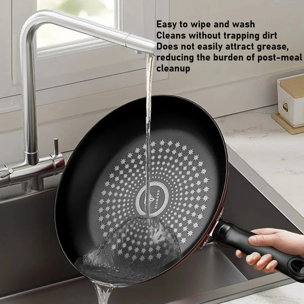 Multifunctional Frying Pan Non Stick Wok Durable Omelette Pan Easy to Clean Kitchen Cookware Electric Gas Cooktops Compatible