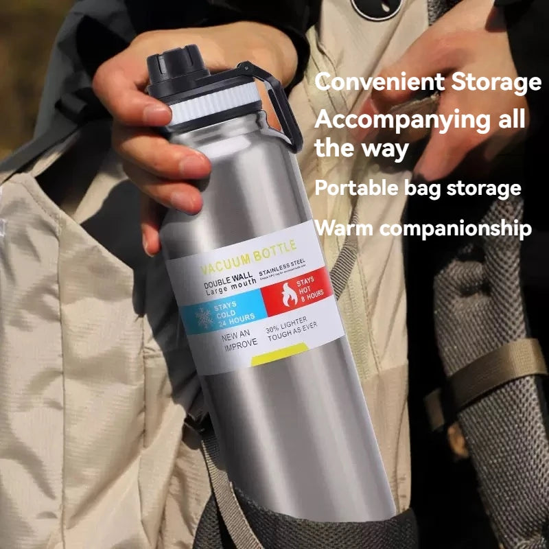 600/800/1000ML Stainless Steel Insulated Cup Outdoor Thermos Water Bottle  Keeps Cold and Heat Thermal Mug Travel Vacuum Flasks