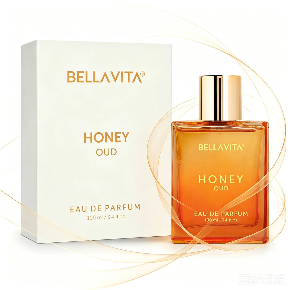 BELLAVITA Honey Oud Eau De Parfum 100ml Long Lasting Woody Sweet Fragrance Unisex Perfume Spray With Gift Box