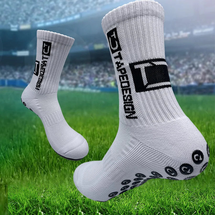 2 pairs  Football socks, men's mid length sports socks, running socks, anti slip thick towel bottom, wear-resistant