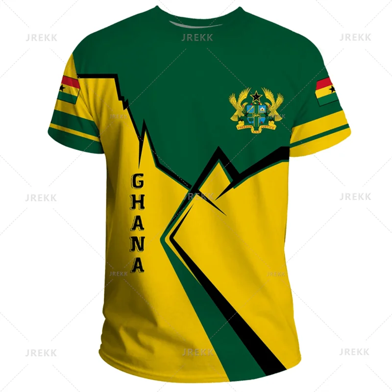 3D Ghana Nationa IndependenceDay Printed T Shirt The Republic-of Ghana Emblem Flag Graphic Tee-shirts For Men Mens Clothing Tops
