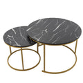 Coffee Table Set Minimalist Modern Nesting Round Center Table for Living Room Apartment Balcony Yard