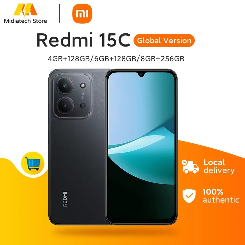 Global Version Xiaomi Redmi 15C Smartphone 6000mAh (typ) Large Battery 33W Charging 50MP AI Dual Camera 6.9" 120Hz Display