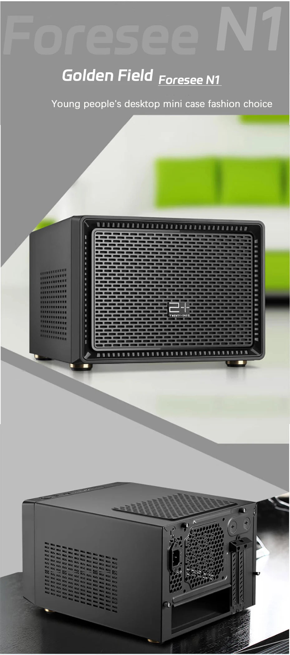 Golden Field Foresee N1 Desktop Computer Case MINI-ITX Mini Chassis Support 18*22CM Motherboard 4 Drive