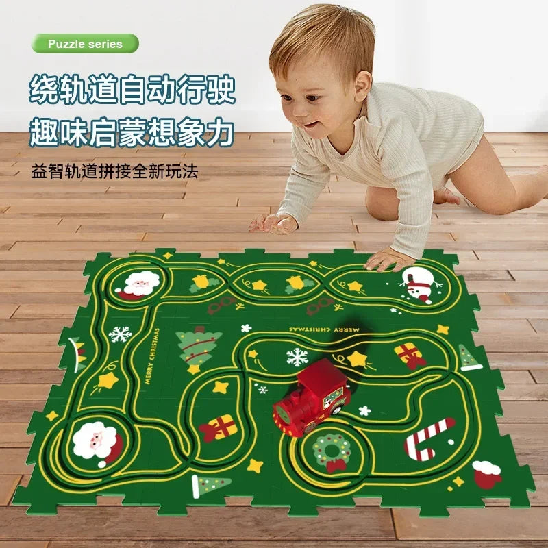 Kids Puzzle Puzzle Electric Track Car DIY 3-6 Year Old Children's Automatic  Car Track Christmas Gift Toy Set Electric Track Car