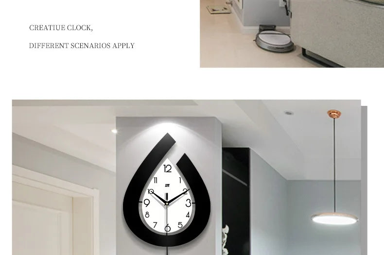 Wall Clock for Living Room, Creative Fashion, Modern Simple Home Swing Clock