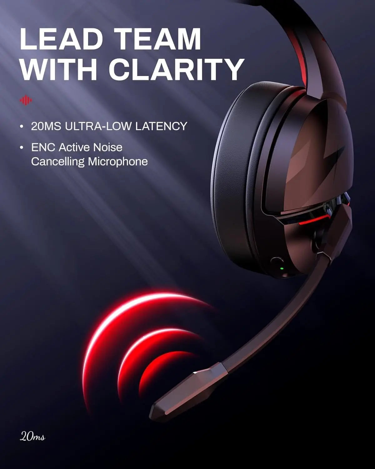 Acer Wireless Gaming Headset 100H Battery Dynamic 50mm Drivers Clear Voice Mic Bluetooth Gaming Headphones For PC PS4 Headset
