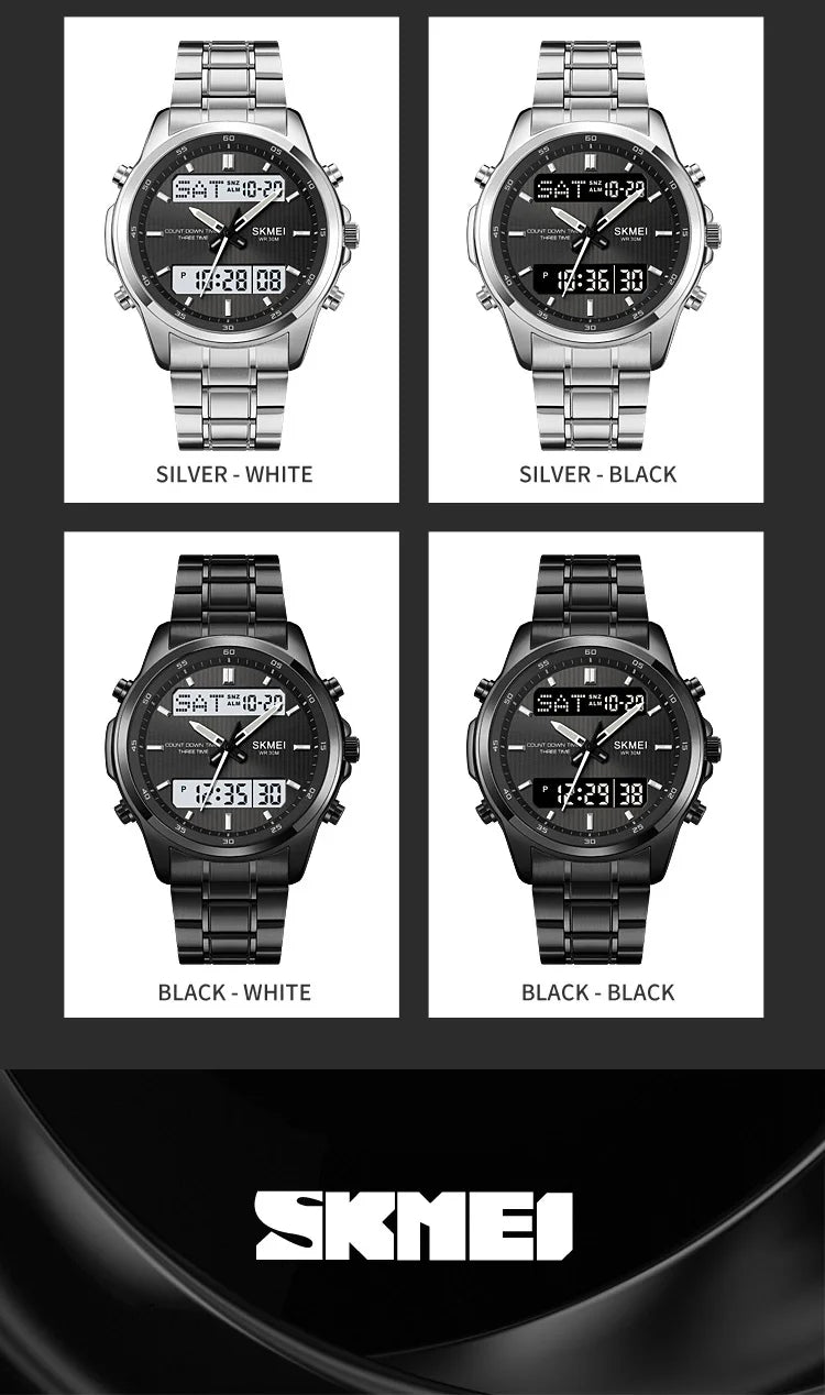 SKMEI 2049 Brand Electronic Watches for Man Fashion Large Dial Wristwatch Luminous Alarm Clock Calendar Casual Men Digital Watch