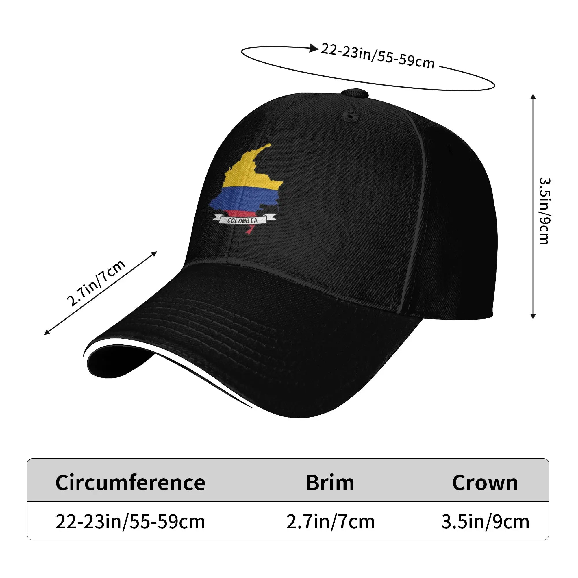 Summer Casual Baseball Cap Colombia Flag Map Print Outdoor Gym Trucker Hat For Female Male Wholesale  Classic Snapback Cap