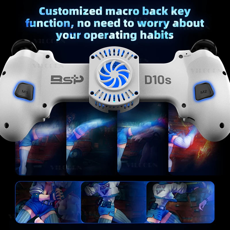 D10/D10S Stretching Cooling Gamepad Bluetooth-compatible 5.2 Joystick For SWITCH/Android/lOS/PC/PS3/PS4 Streaming Controller