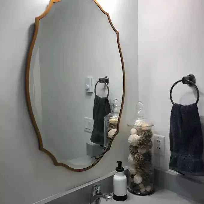 Retro Wall Mounted Bathroom Decorative Mirror French Light Luxury Bathroom Mirrors Hotel Home Furnishings Espejos De Baño