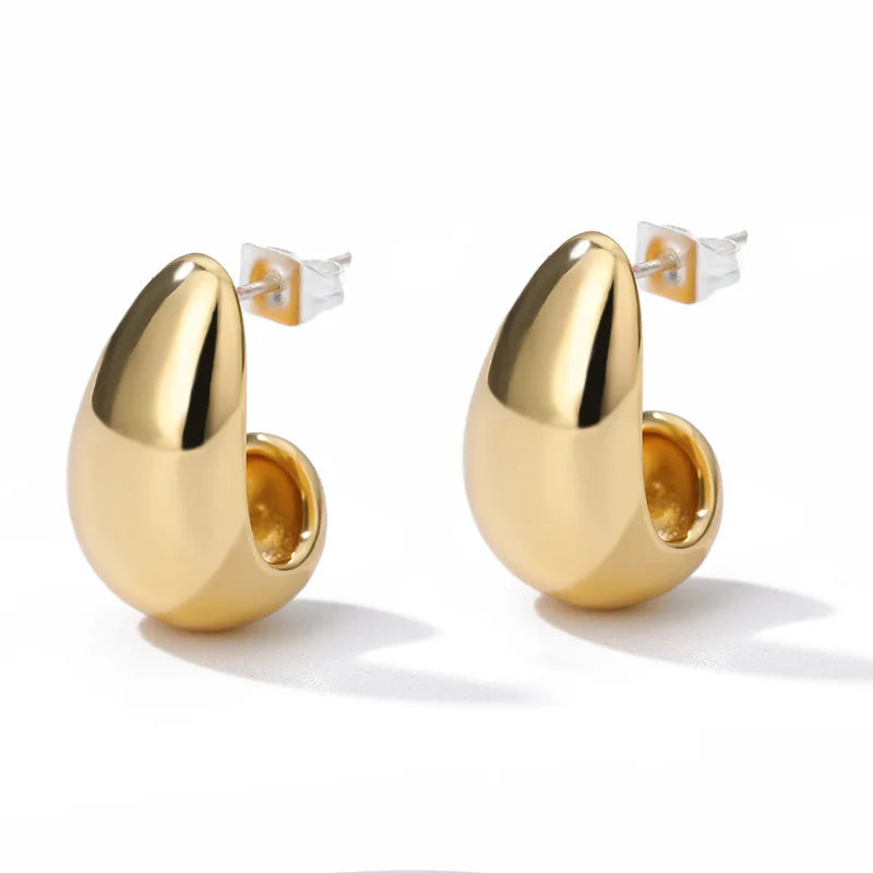 Circle Earrings For Women Vintage Punk Round Baroque Pearl Earrings Stainless Steel Circle Ear Clip Women Jewelry Gift Mujer