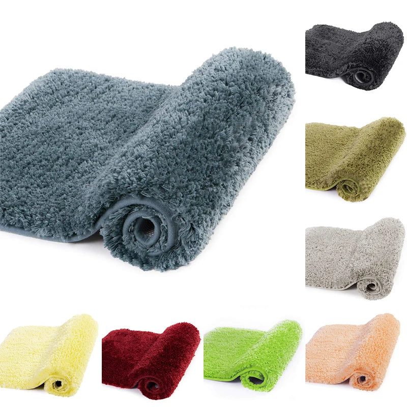Soft Microfiber Shaggy Bath Rug, Non Slip Bath Mat, Thick Plush Rugs for Shower, Water Absorbent, Machine Washable, Bathroom