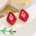 Hollow Geometric Fashion Statement Jewelry Women Summer Colorful Boho Chic Design Trendy Stud Earrings
