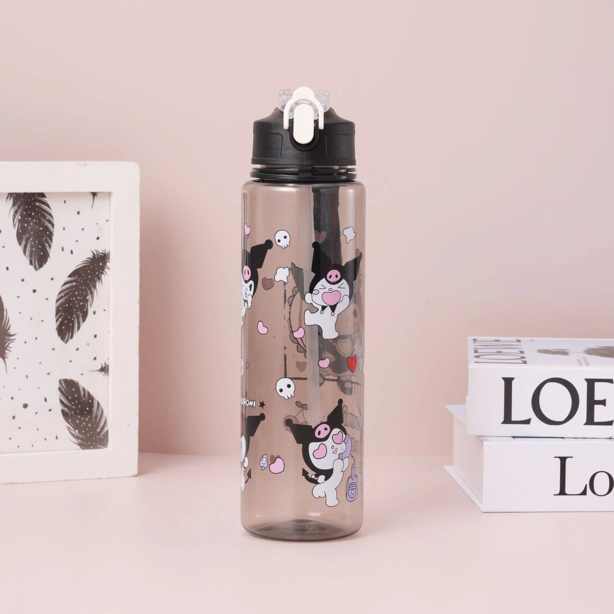 Pink Hello Kitty 800Ml Water Bottle Kuromi Melody Anime Design Large Capacity Pop-Up Straw Leakproof Outdoor Sport Gifts