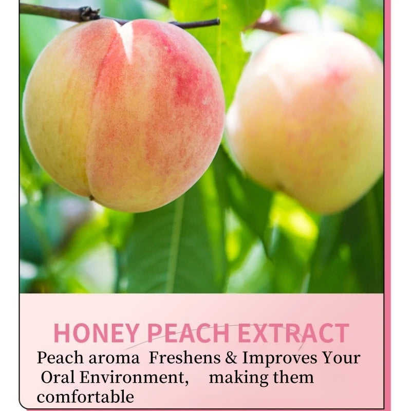 10ml*20 Pieces of Sadoer Peach Mouthwash Are Rich in Peach Extract, Menthol, and Have a Sweet Peach Scent, with a Unique and Pleasant Taste, Fresh Breath, No Dead Ends, Improve the Oral Environment, and Help You Easily Say Go