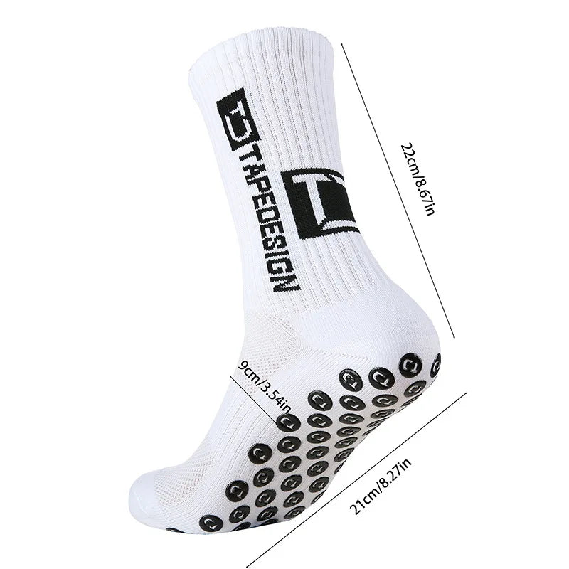 2 pairs  Football socks, men's mid length sports socks, running socks, anti slip thick towel bottom, wear-resistant