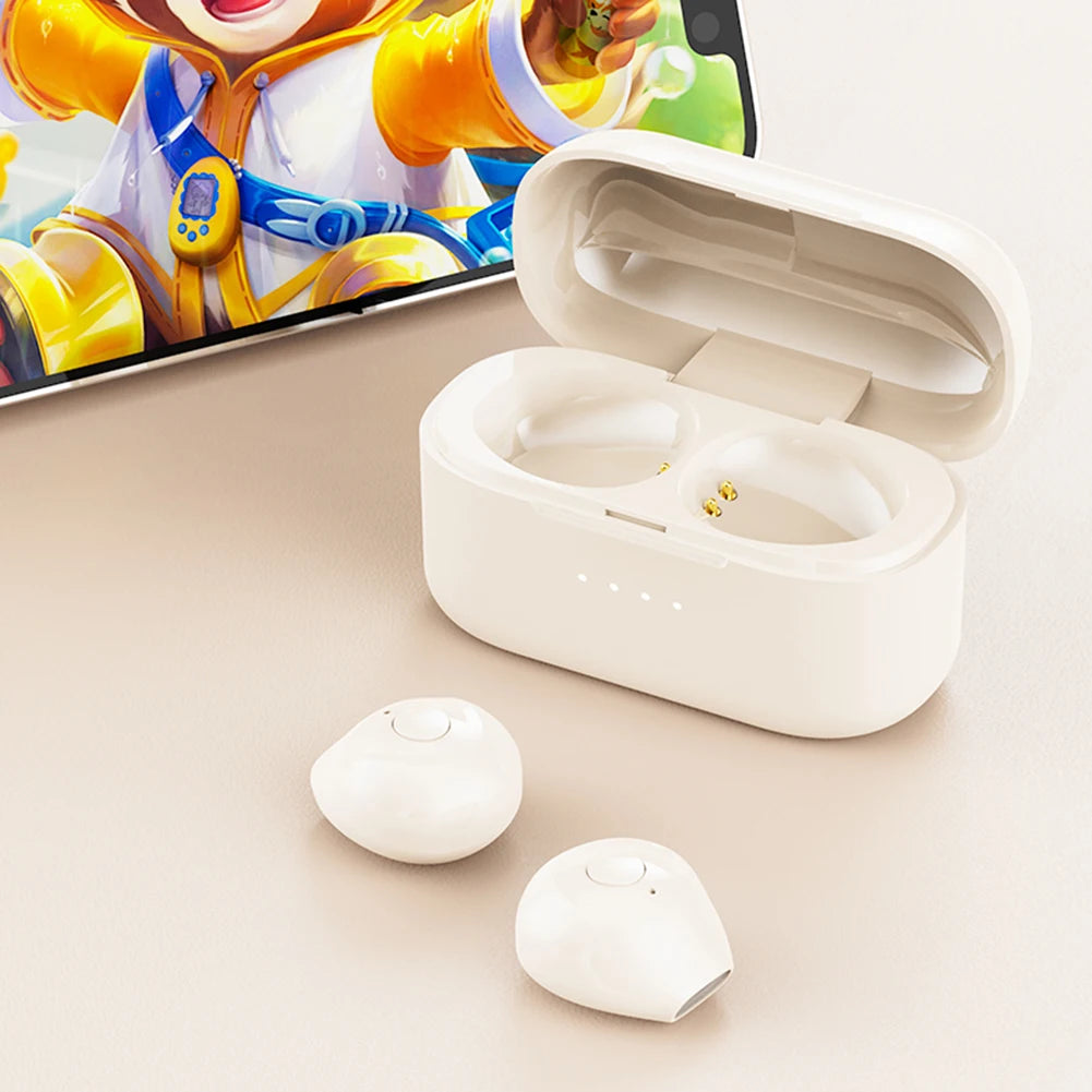 Mini Invisible Headphones Bluetooth-Compatible 5.4 Earphones Noise Reduction Tiny Discreet Hidden Earphones for Music Home Work