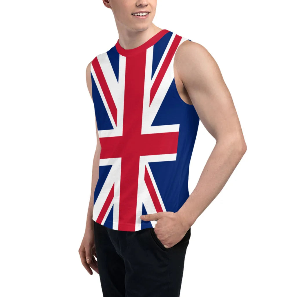 Sleeveless T-shirt United Kingdom GB British Flag 3D Men's Boys Tshirt Gyms Tank Tops Fitness Joggers Basketball Training Vest
