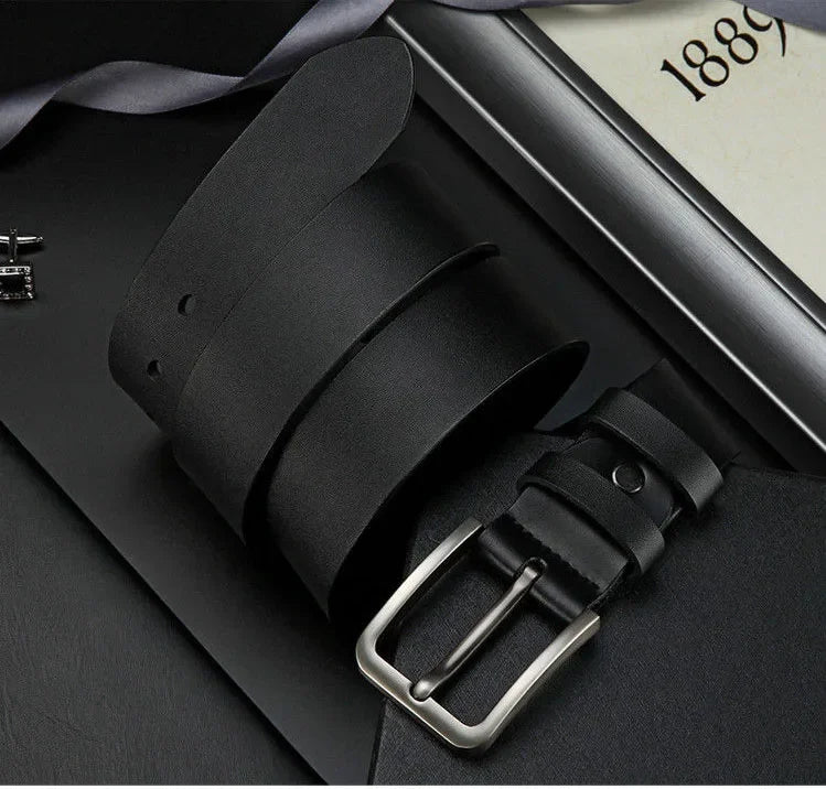 Business Leisure Men's Alloy Square Pin Buckle Belts Male Famous Brand Luxury Designer Synthetic Leather Jeans Belts for Men
