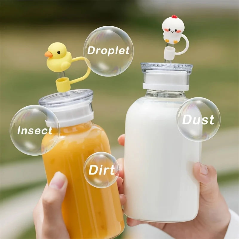 5/10pc Straw Cover Cap Animal Silicone Straw Head Cover Fits 30/40oz Tumbler 0.4in Dustproof Straw Tip Lids For Staly Cup Access