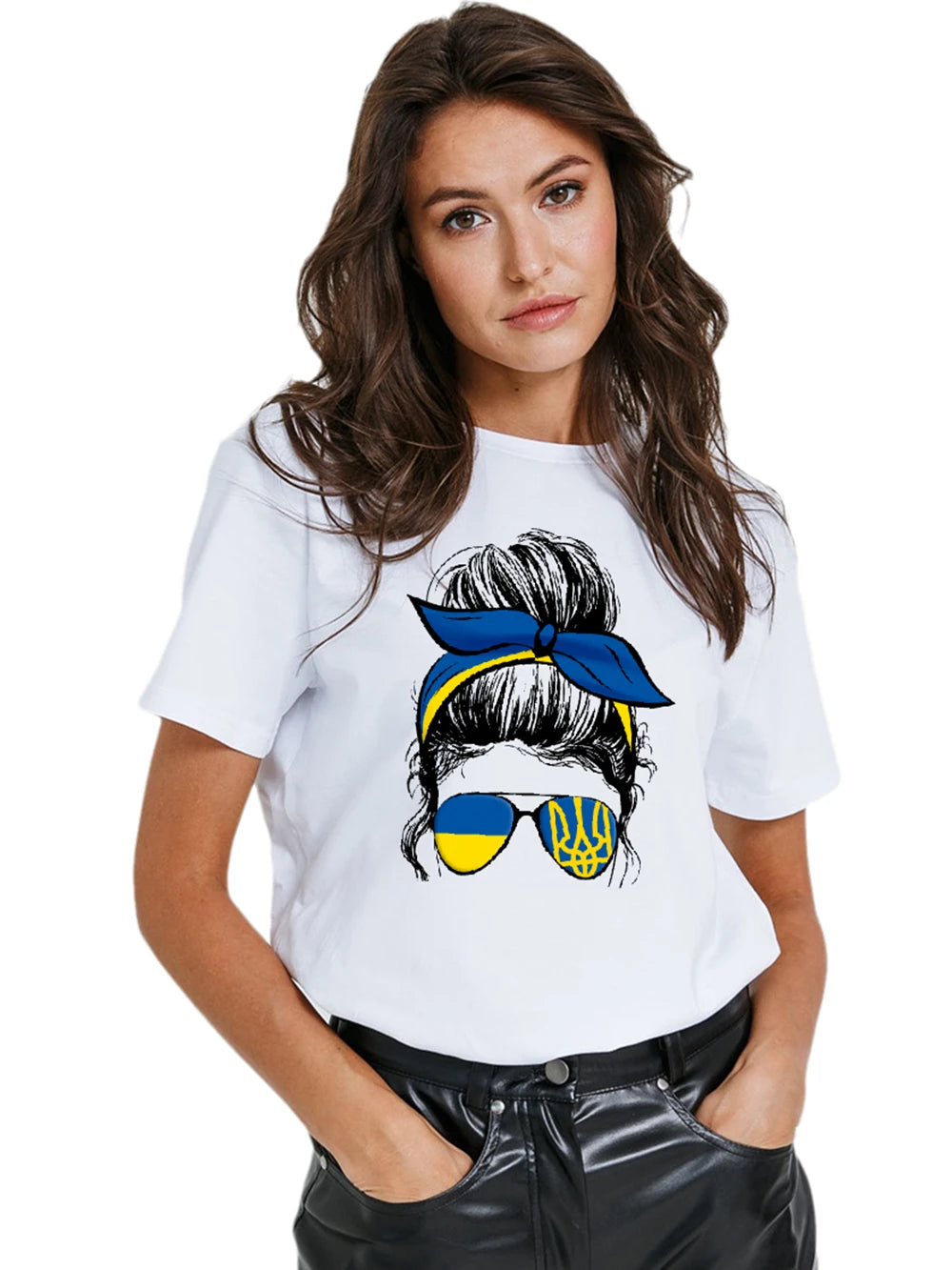 T-Shirt Ukrainian Girl Summer Boutique Cotton Shirt With Pattern Print Casual Tee My Homeland Fashion Drop Sleeve Tee