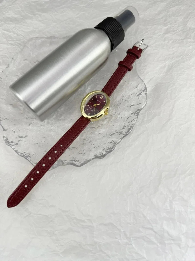 Fashion Quartz Watch for Women Simple Leather Strap Pigeon Egg Dial Ladies Watches Luxury Gift Girl Wristwatches Dropshipping