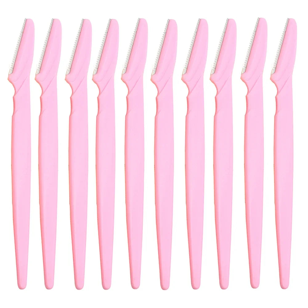 10Pcs Professional Trimmer Safe Blade Shaping Knife Eyebrow Blades Face Hair Removal Scraper Shaver Makeup Tool Beauty Cosmetics
