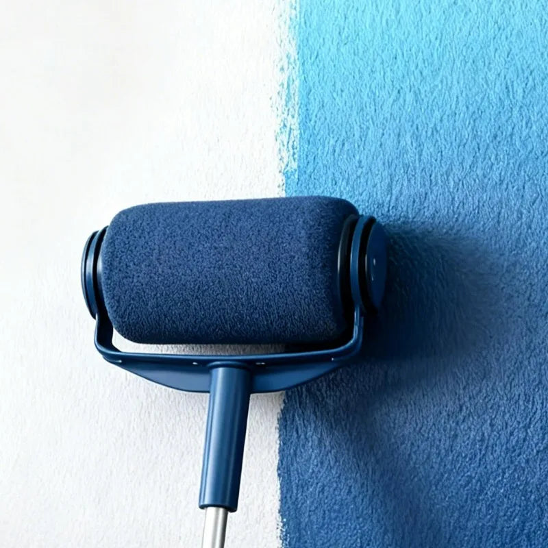 Drum Brush with Built-in Storage Easy-to-fill for Floors Wall Paint Refinish Handheld Paint Roller Household Paint Application