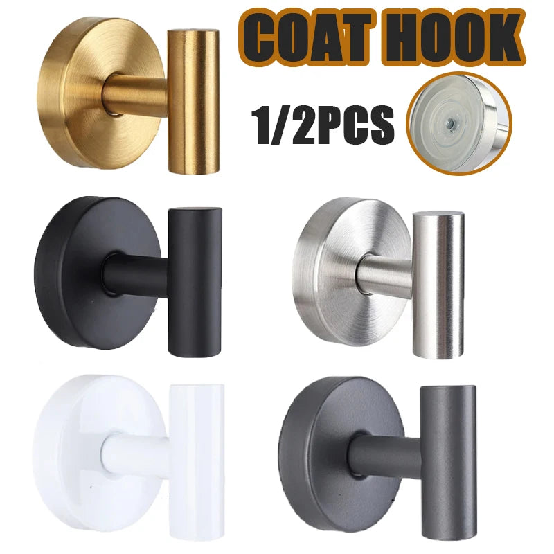 1/2PCS Stainless Steel Suction Cup Hooks Punch-free Wall Mounted Hook Hanging Towel Holder Bathroom Kitchen Vacuum Suction Cup