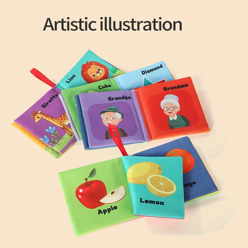 Children Cloth Book Rustle Sound Soft Cloth Book Parent-child Interaction Tear-proof Cognition Toys Six-piece Set